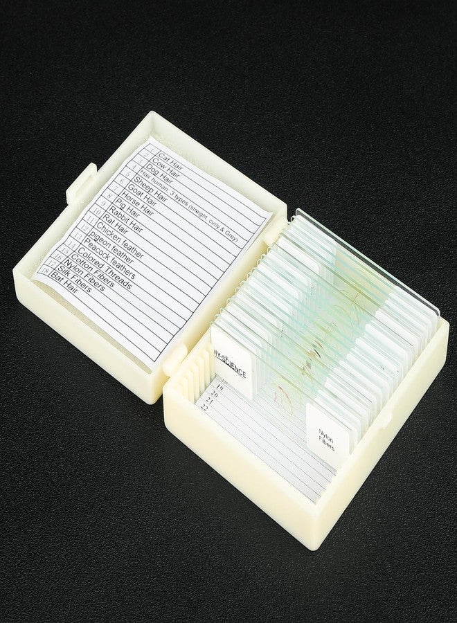 DIY-SCIENCE Human & Animals Hairs Feathers and Fibers Comparison Microscope Slide Set, 18pcs Prepared Slides Includes Various Types Samples for Kids Students - Image 3